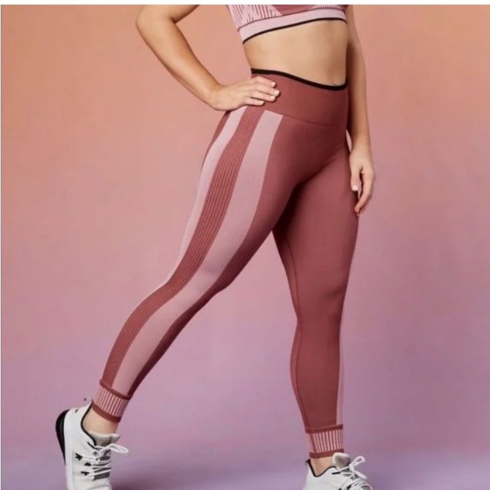 Fabletics High Waisted Color Block Leggings - image 1